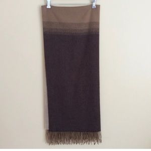 MacDuff 100% Cashmere Shawl Scarf Wrap Brown Tan